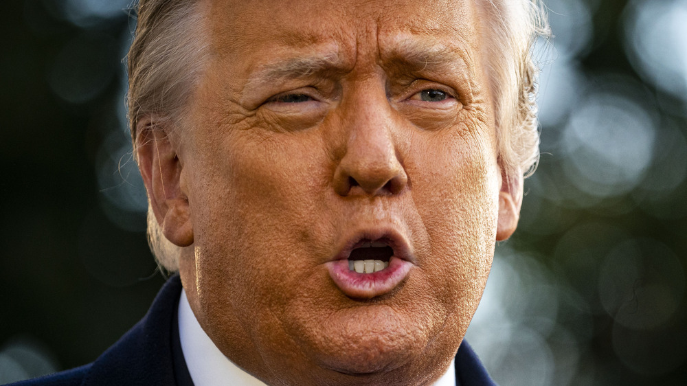 close up of Donald Trump's face