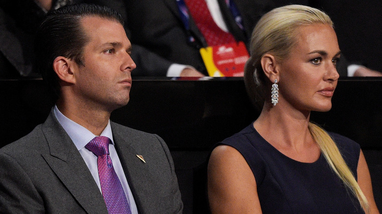 Donald Trump Jr. and Vanessa Trump sit side by side