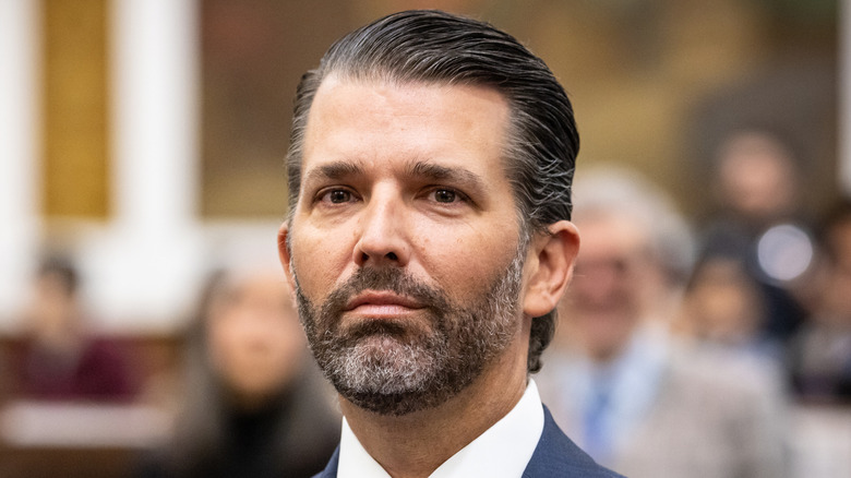 Donald Trump Jr. close-up in civil fraud trial 2023