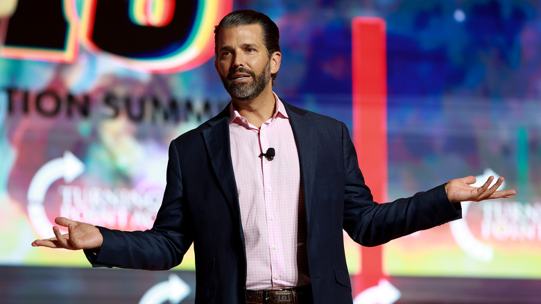 Donald Trump Jr. speaking onstage