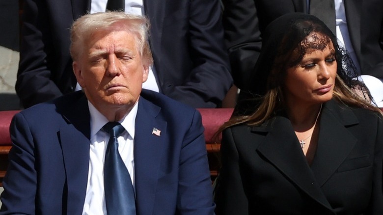 Donald Trump and Melania Trump attend the funeral of Pope Francis in Rome, Italy (2025)