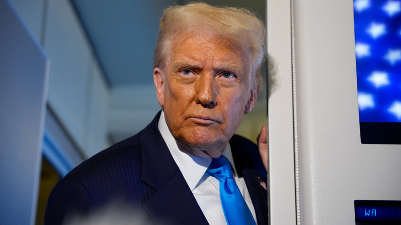 Donald Trump looking grim