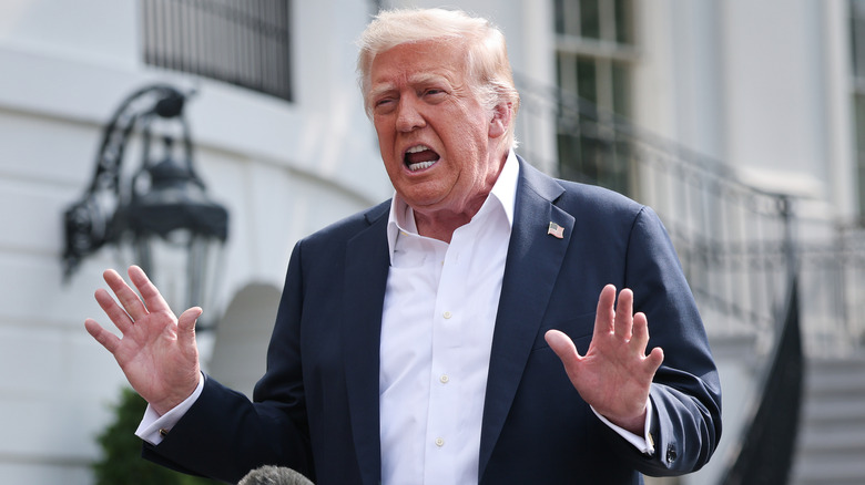 Donald Trump giving a speech