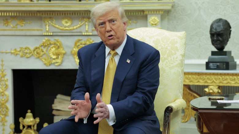 Donald Trump speaking in the Oval Office