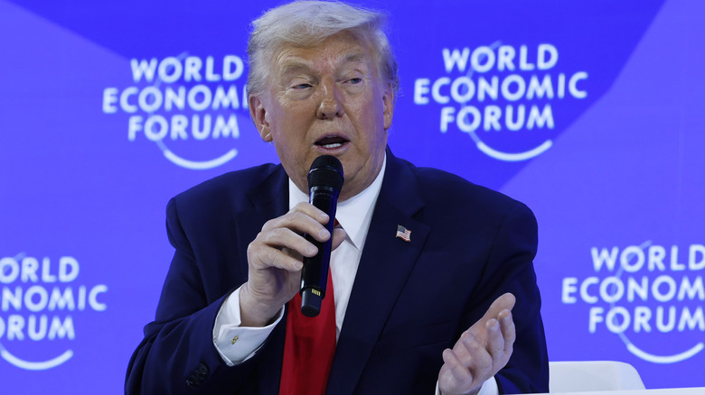 Donald Trump speaking at the World Economic Forum