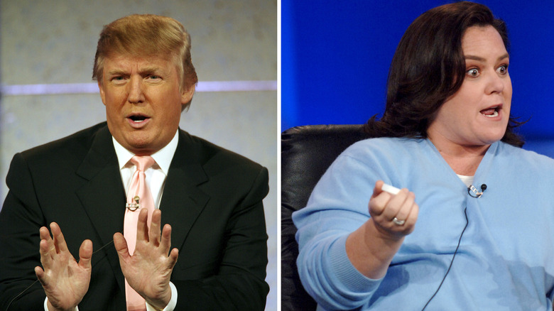 side-by-side photos of Donald Trump and Rosie O'Donnell