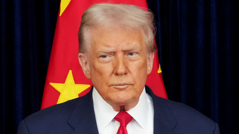 Donald Trump scowling