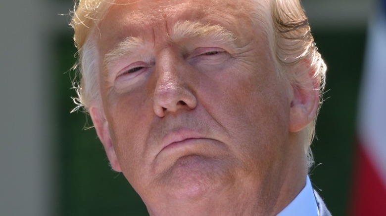 Donald Trump squinting