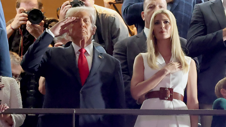 Donald Trump and his daughter Ivanka at Super Bowl LIX