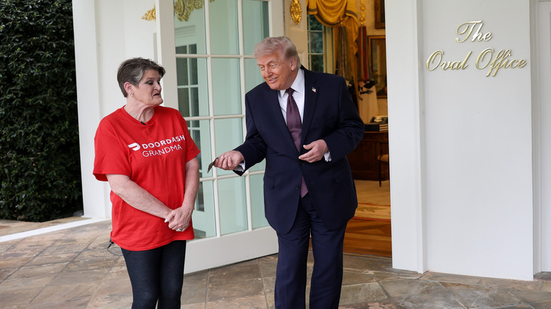 Donald Trump giving money to the so-called 