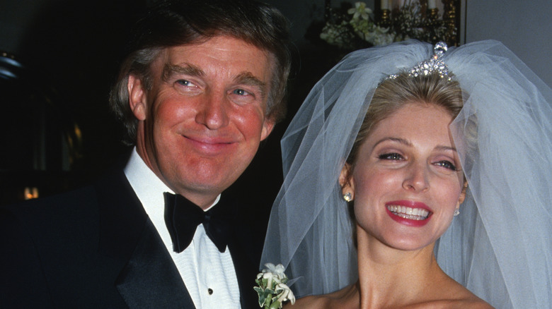 Donald Trump and Marla Maples on their wedding day