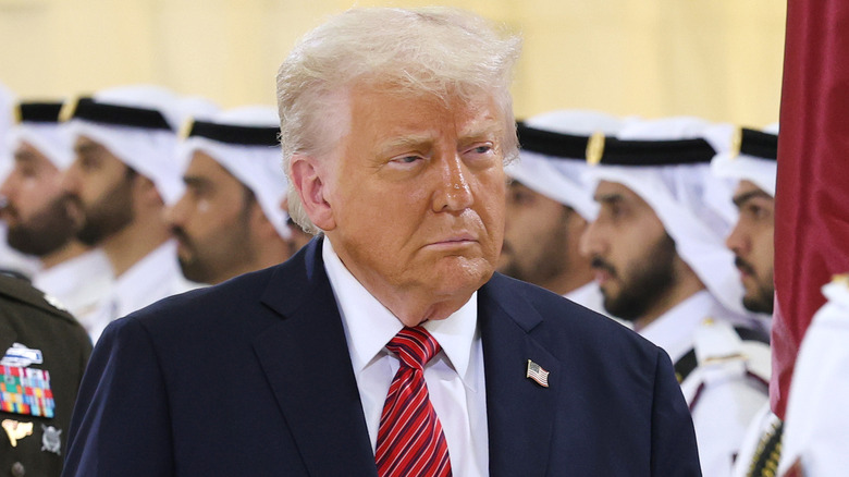 Donald Trump looked rumpled and somber