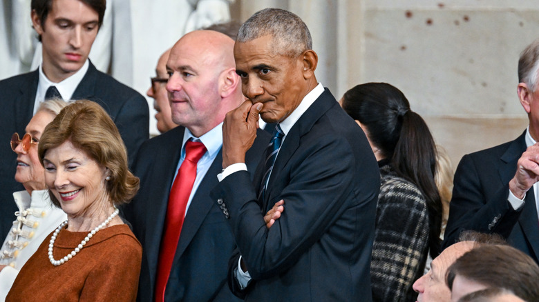 Barck Obama and Donald Trump attending Jimmy Carter's funeral