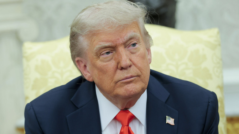 Donald Trump glancing to the side