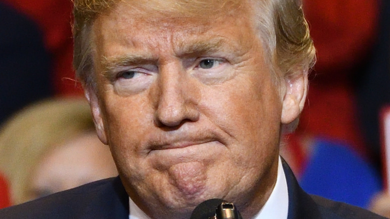 Donald Trump look right grimace