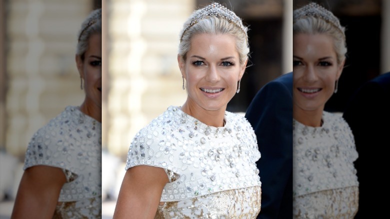 Celina Midelfart smiling at a royal wedding