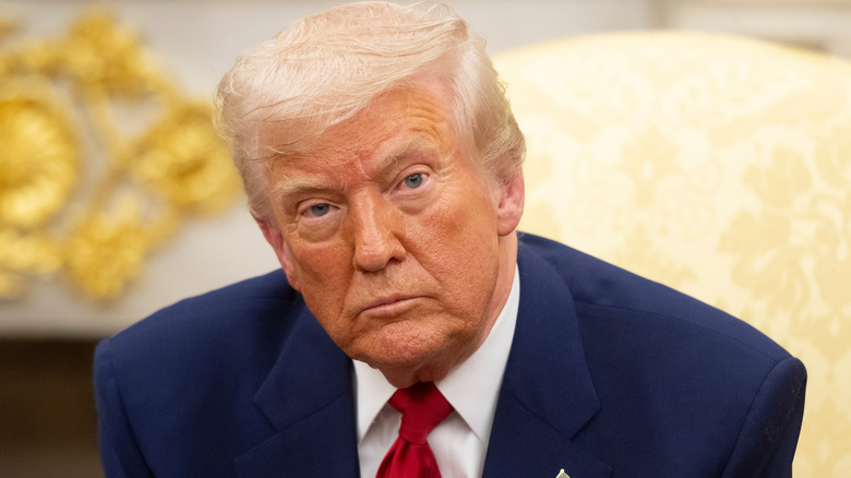 Donald Trump looking serious