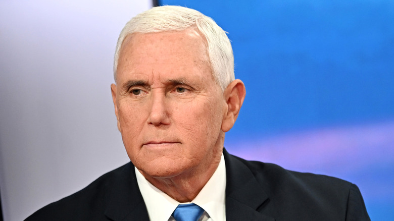Mike Pence before an on-air interview