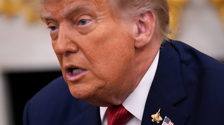 Donald Trump staring with disgruntled face