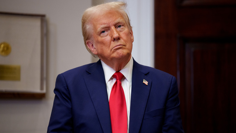 Donald Trump looking serious