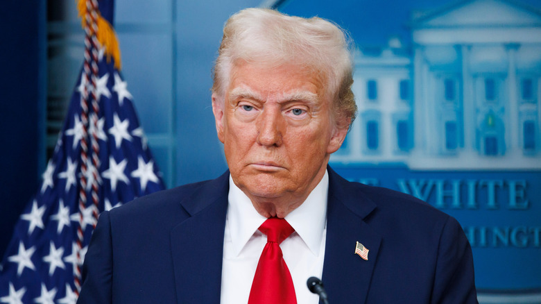 Donald Trump in the White House press room