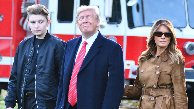 Barron Trump with his parents