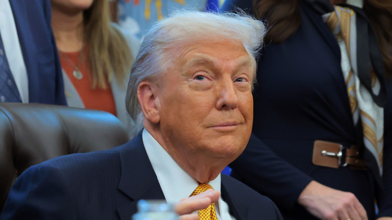 Donald Trump smirking