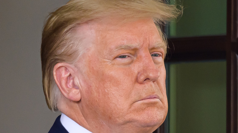 Donald Trump frowning