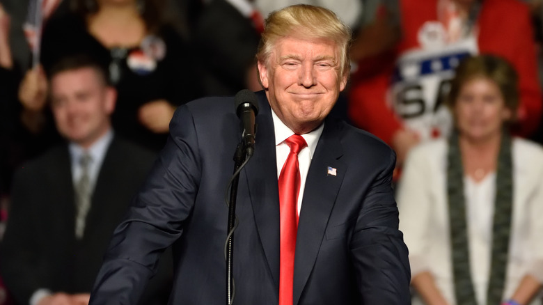 Donald Trump on the podium