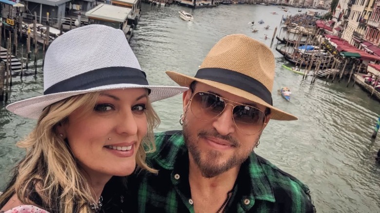 Stormy Daniels and husband Barrett Blade pose in Venice, Italy (2023)