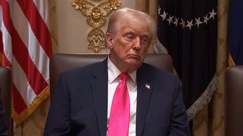Donald Trump frowning