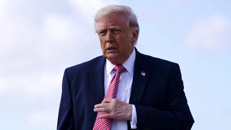 Donald Trump scowling