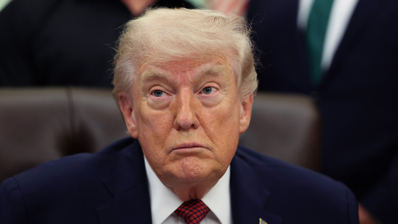 Donald Trump looking disappointed.