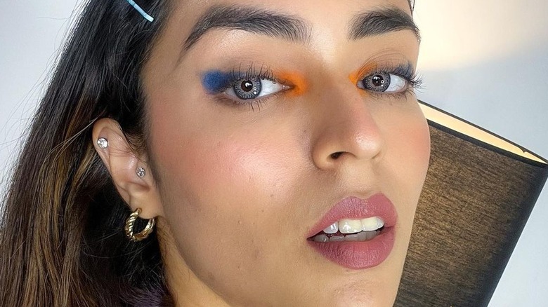 Blue and orange eyeshadow 