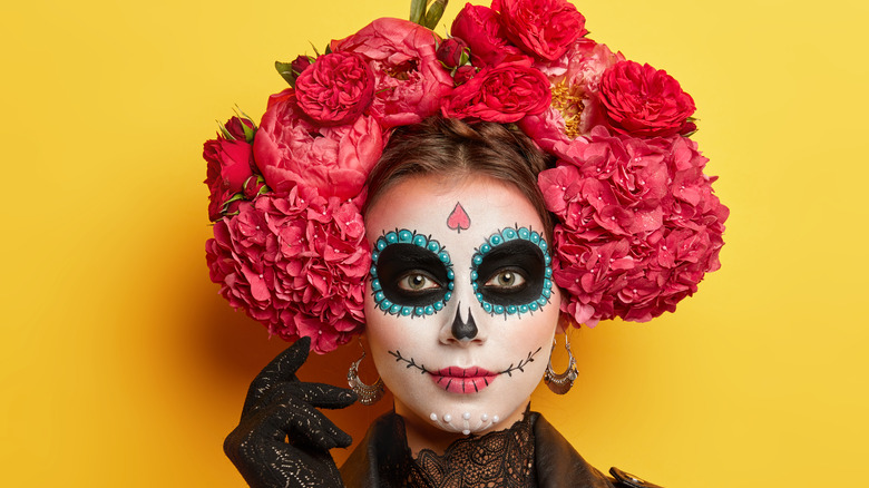 Woman in Day of the Dead costume
