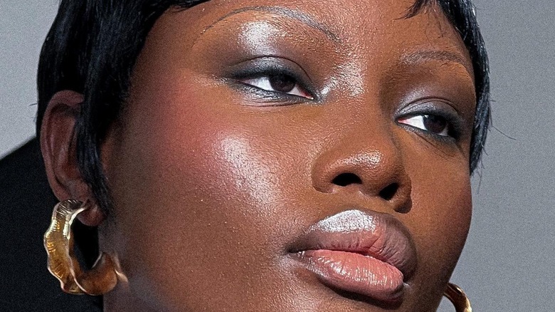 woman with double-lined eye makeup