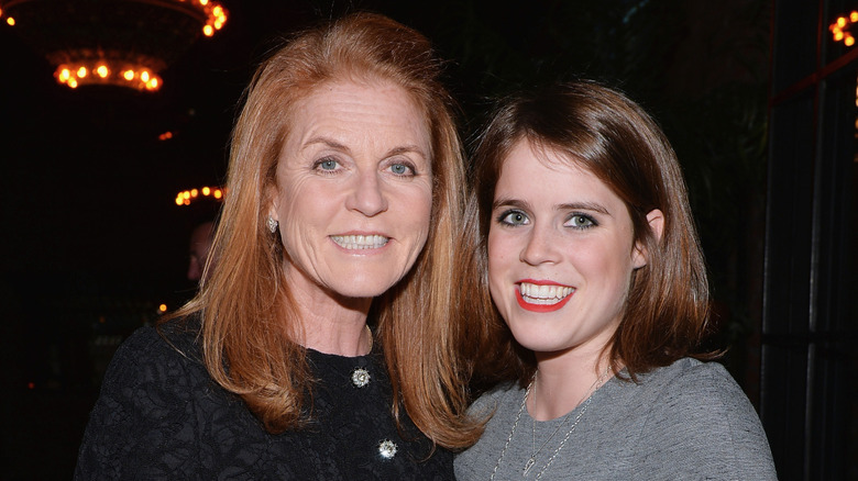 Sarah Ferguson and Princess Eugenie smiling