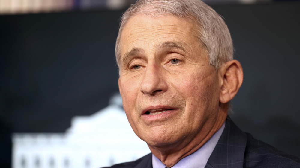 Dr. Fauci at a press conference