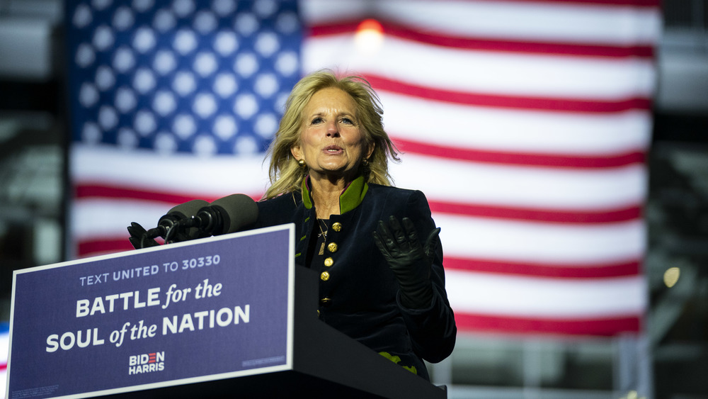 Jill Biden speaking at campaign event