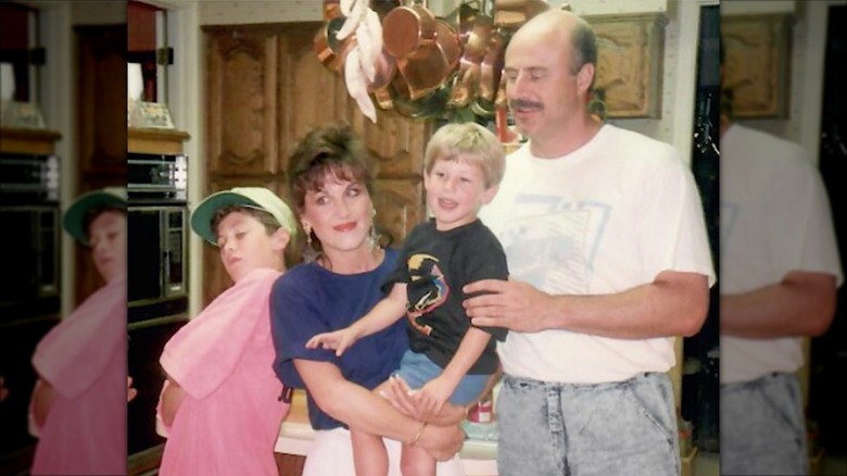 Robin McGraw and Dr. Phil with their sons at home in the late '80s