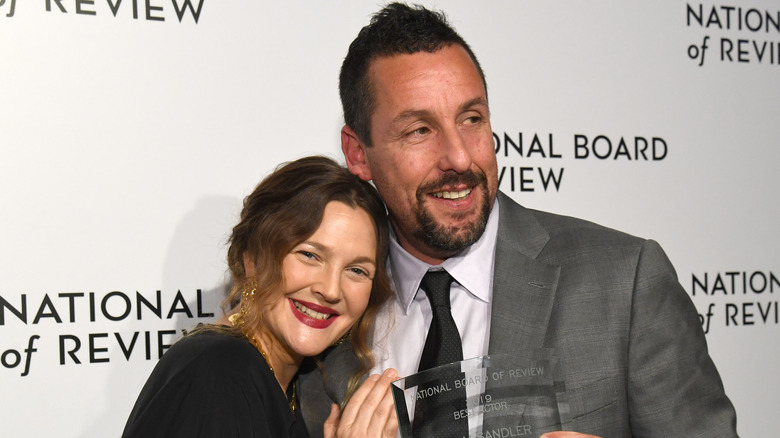 Drew Barrymore and Adam Sandler at a red carpet event