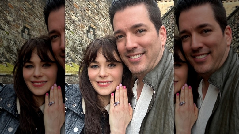 Zooey Deschanel and Jonathan Scott engagement announcement, August 2023