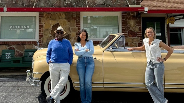 'Today' show co-stars Dylan Dreyer, Al Roker, and Laura Jarrett pose in front of a Shell station on Route 66 in Springfield, Missiouri, in an Instagram post shared on April 29, 2026.