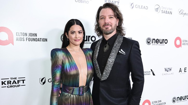 JC Chasez and his wife on red carpet