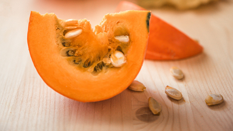 Slice of cut pumpkin