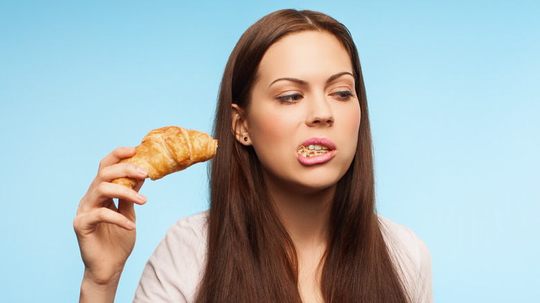 woman eating food