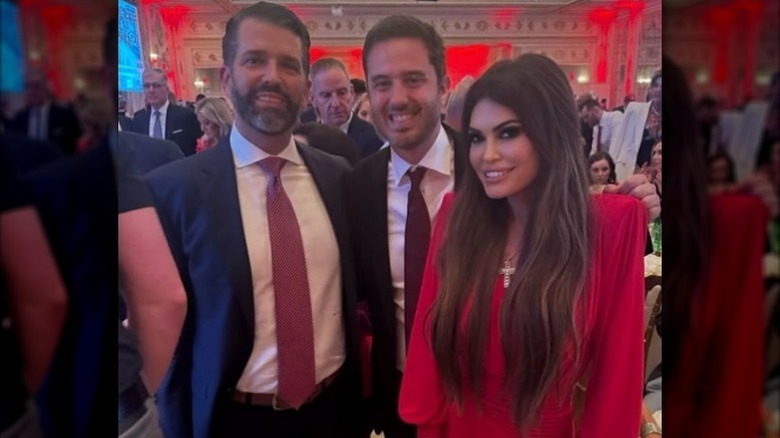 Donald Trump Jr, Chris Pavlovski, and Kimberly Guilfoyle pose together in 2024