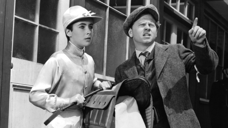 Mickey Rooney and Elizabeth Taylor acting in National Velvet