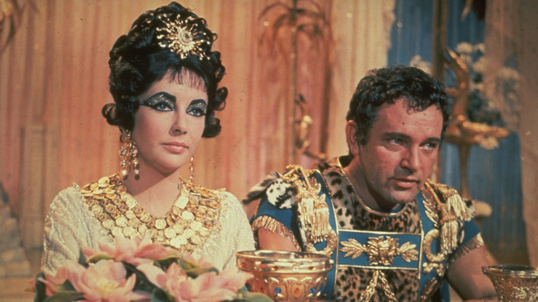 Richard Burton and Elizabeth Taylor on the set of Cleopatra
