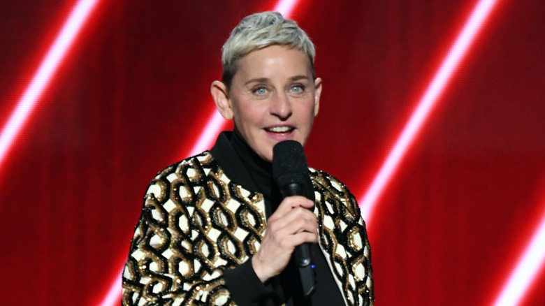 Ellen DeGeneres talking on stage